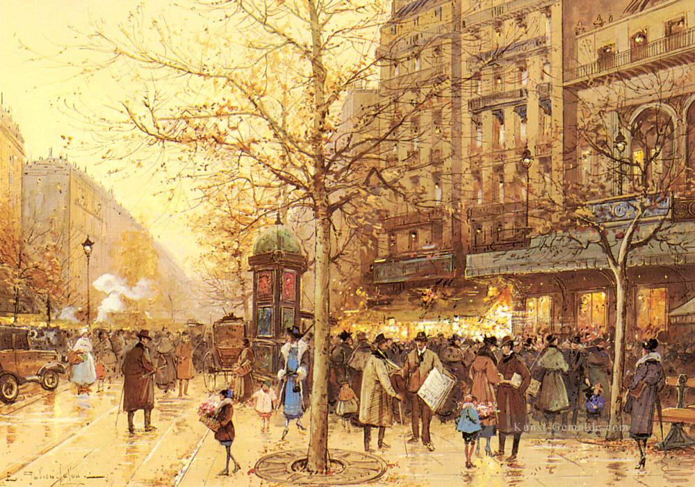 A Paris Straßenszene Pariser gouache Impressionismus Eugene Galien Laloue Ölgemälde